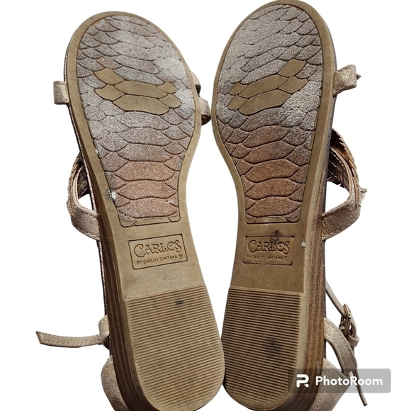 Carlos Feather Bling Strappy Sandals sz 8.5 - Picture 3 of 9